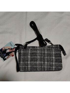 Mundi Black and White Plaid Clutch